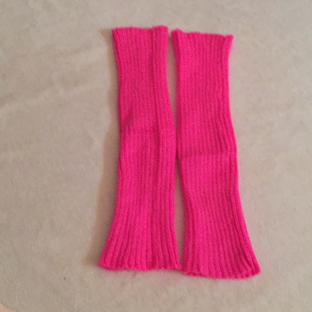 Hot pink leg warmers